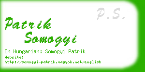 patrik somogyi business card